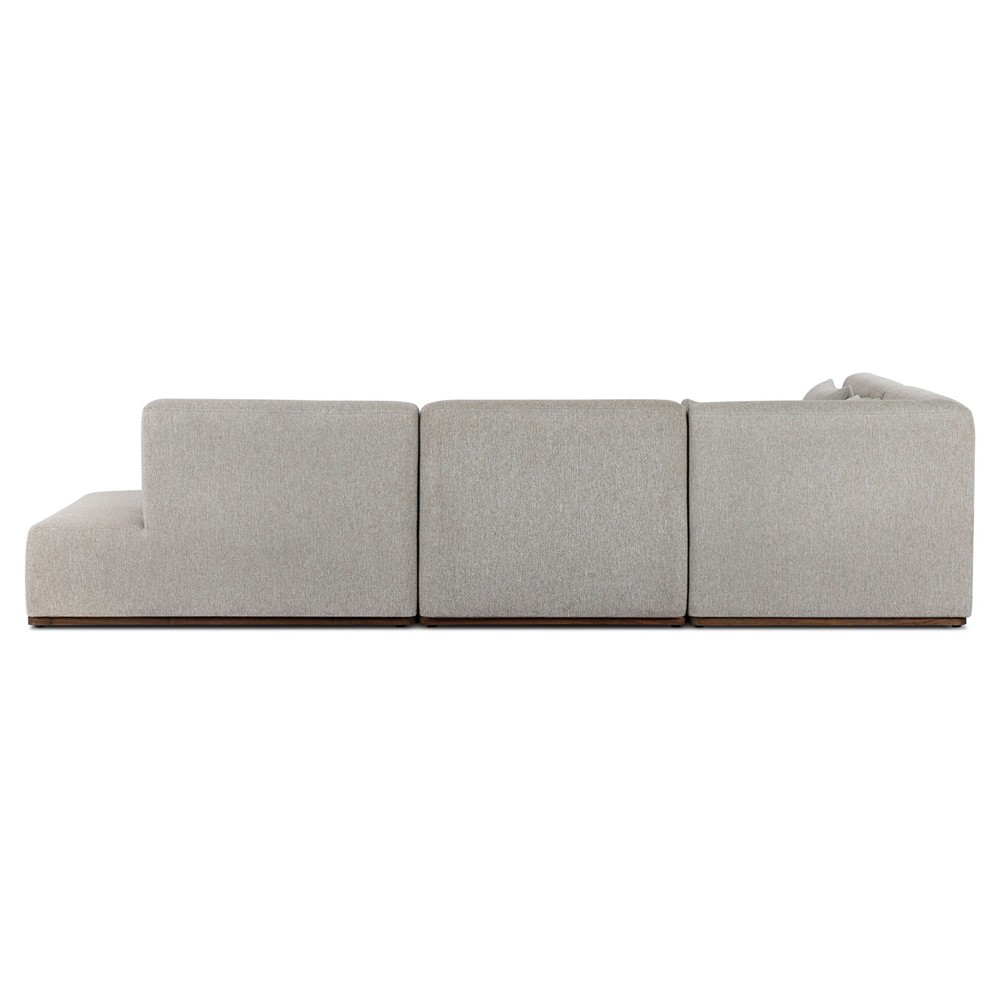 Adler Grey Performance Brown Teak 4 Piece Outdoor Sectional - Left Chaise - 139"|