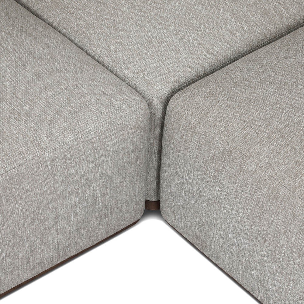 Adler Grey Performance Brown Teak 4 Piece Outdoor Sectional - Left Chaise - 139"|