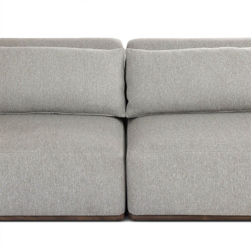 Adler Grey Performance Brown Teak 4 Piece Outdoor Sectional - Left Chaise - 139"|