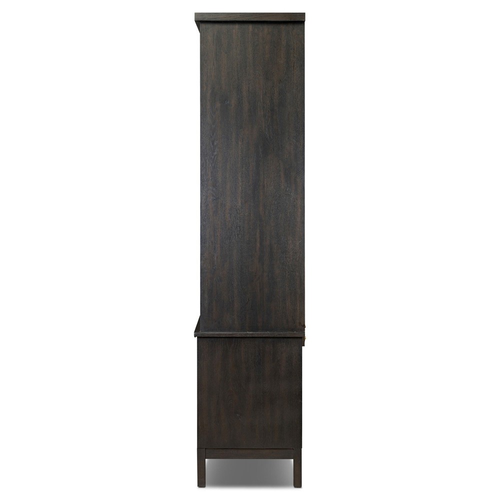 Constance Rustic Lodge Smoked Black Oak Bookcase|