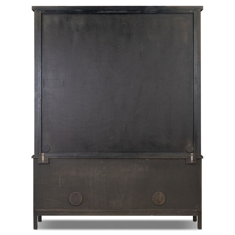 Constance Rustic Lodge Smoked Black Oak Bookcase|