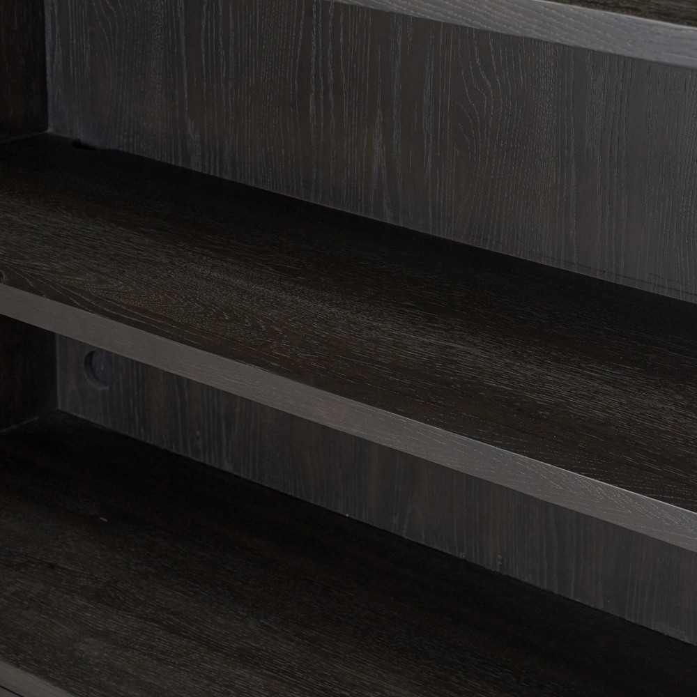 Constance Rustic Lodge Smoked Black Oak Bookcase|