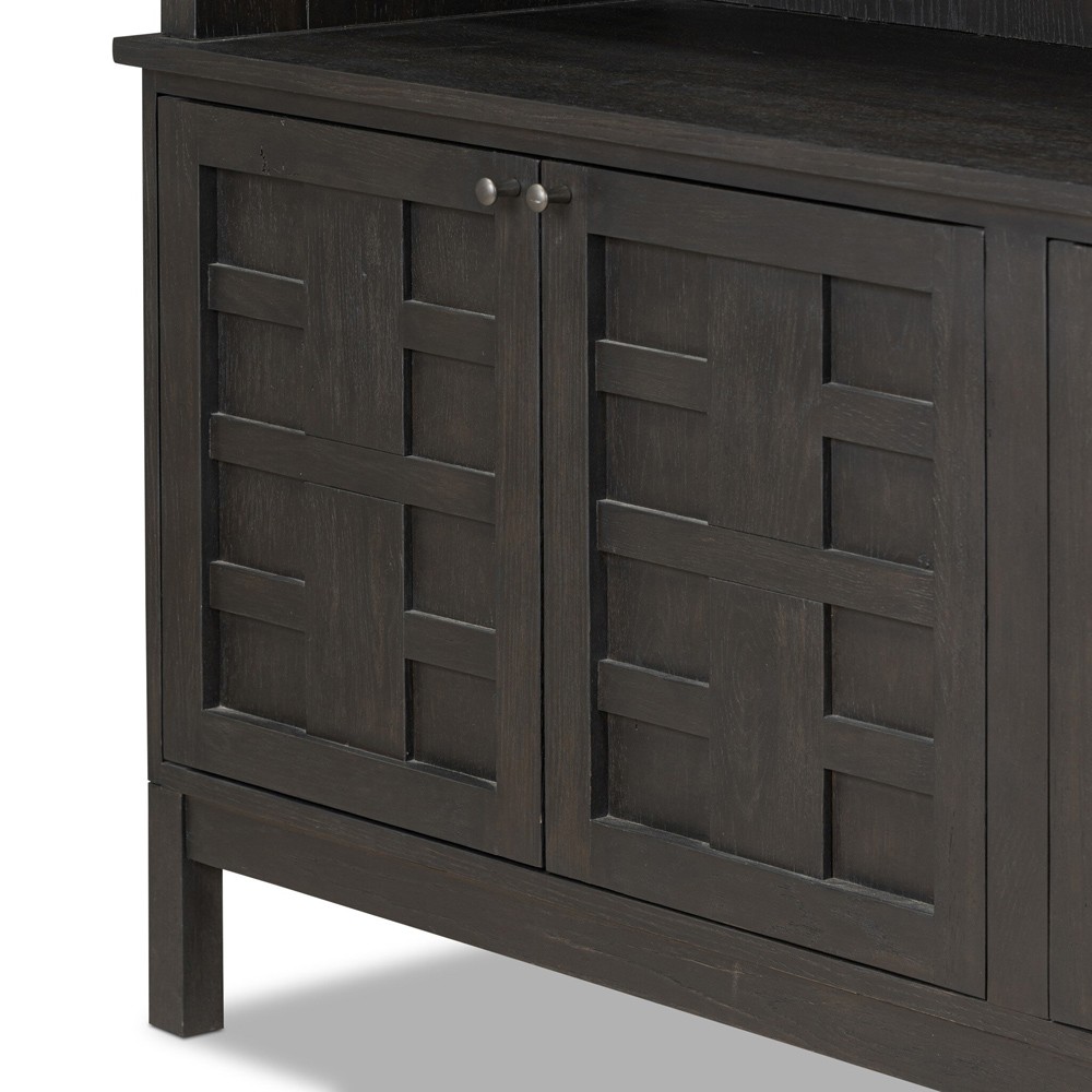 Constance Rustic Lodge Smoked Black Oak Bookcase|