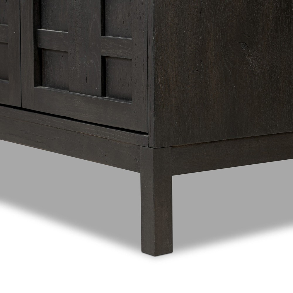 Constance Rustic Lodge Smoked Black Oak Bookcase|
