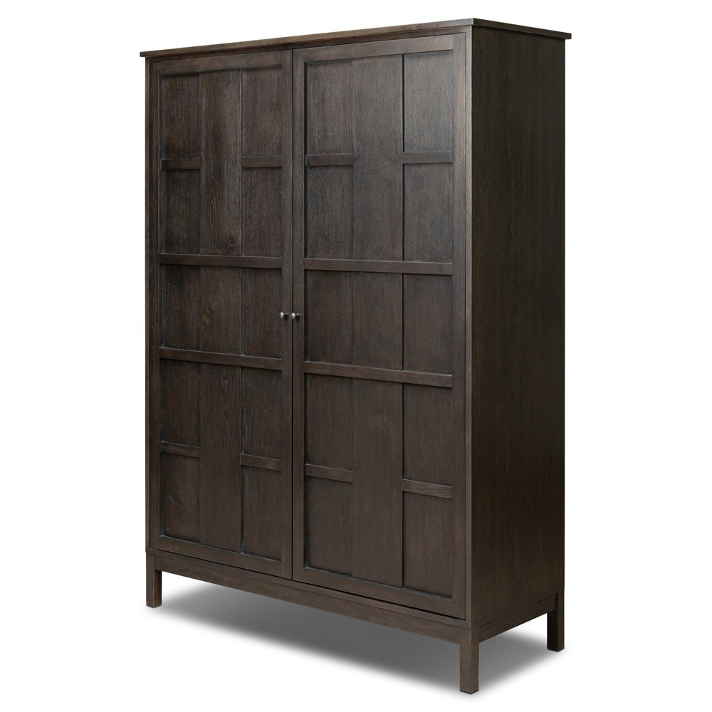 Constance Rustic Lodge Smoked Black Oak Cabinet|