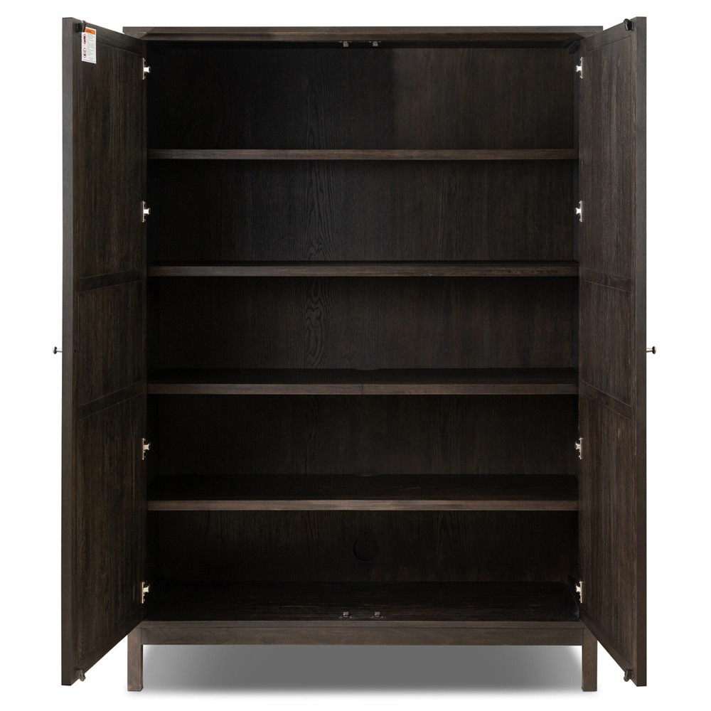Constance Rustic Lodge Smoked Black Oak Cabinet|