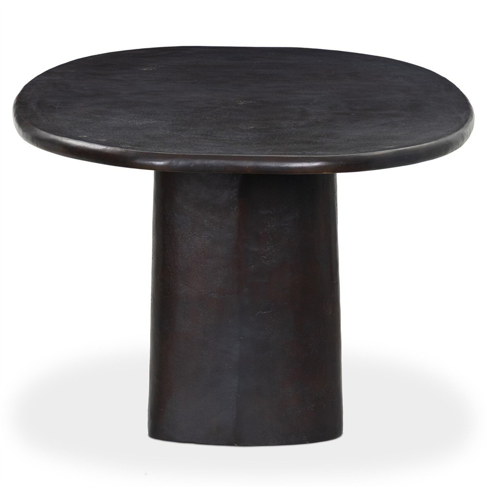 Amato Modern Classic Antique Rust Aluminum Oval Outdoor Dining Table - 72"|