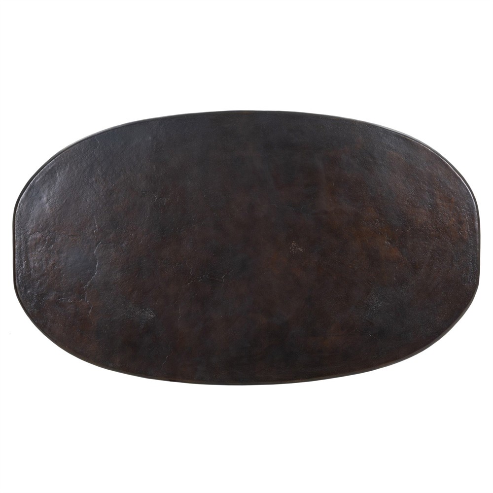 Amato Modern Classic Antique Rust Aluminum Oval Outdoor Dining Table - 72"|