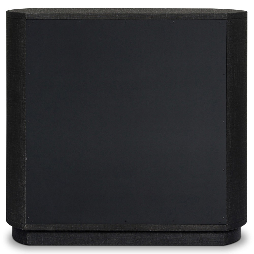 Beatrice Modern Classic Black Painted Linen Oval Tall Chest|