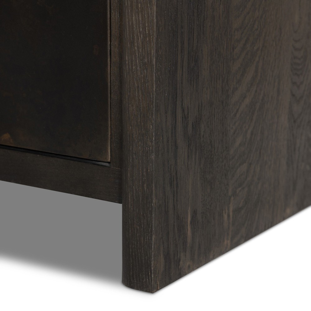 Marcella Modern Classic Distressed Iron Brown Oak Sideboard|