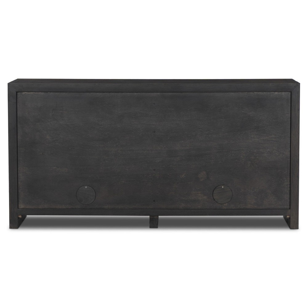 Marcella Modern Classic Distressed Iron Brown Oak Sideboard|