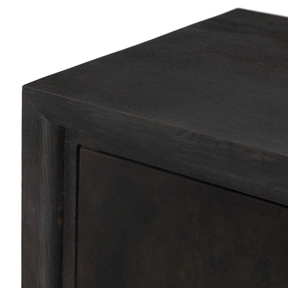 Marcella Modern Classic Distressed Iron Brown Oak Sideboard|