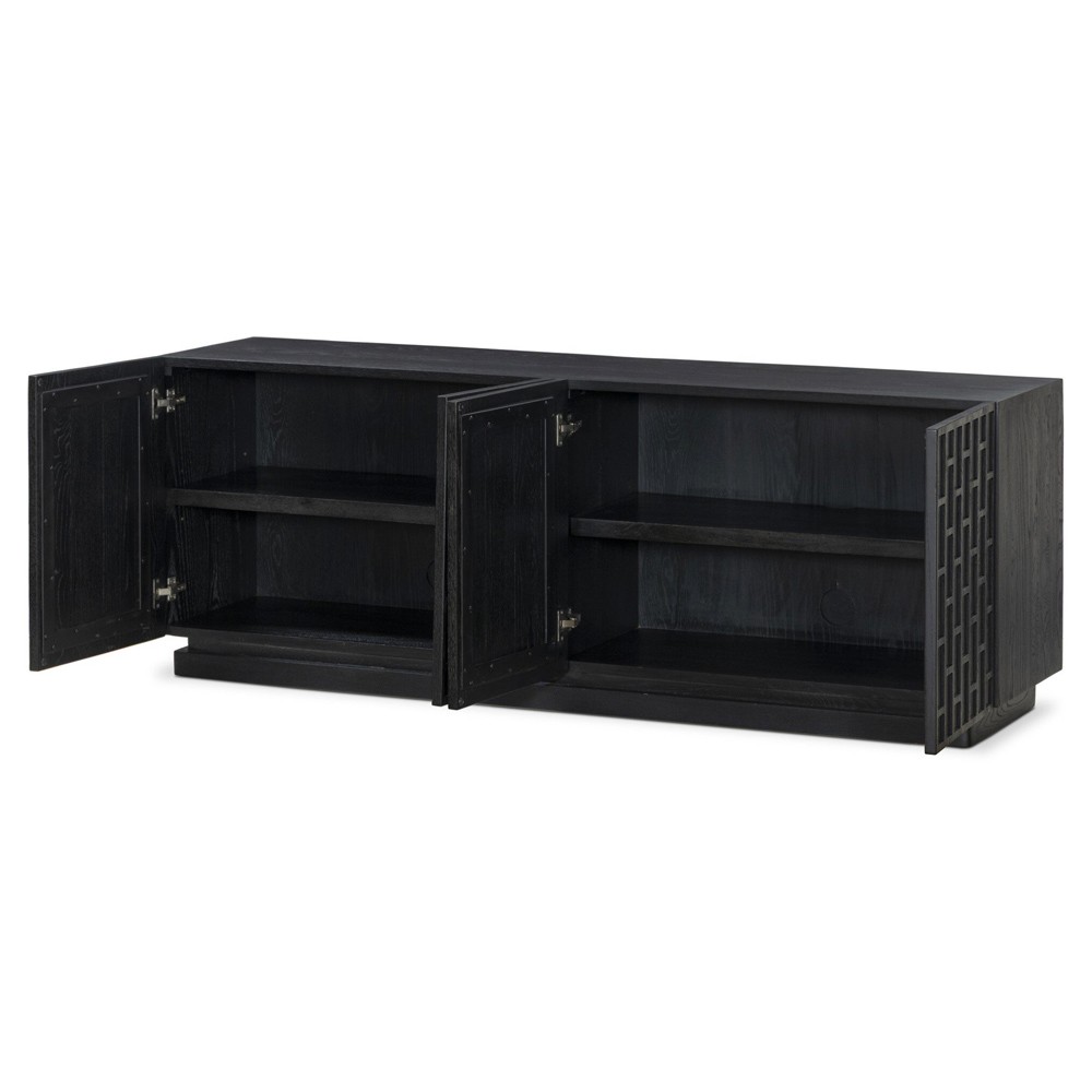 Asbury Rustic Lodge Black Oak Media Console - 72"|