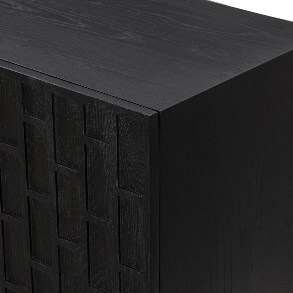 Asbury Rustic Lodge Black Oak Media Console - 72"|