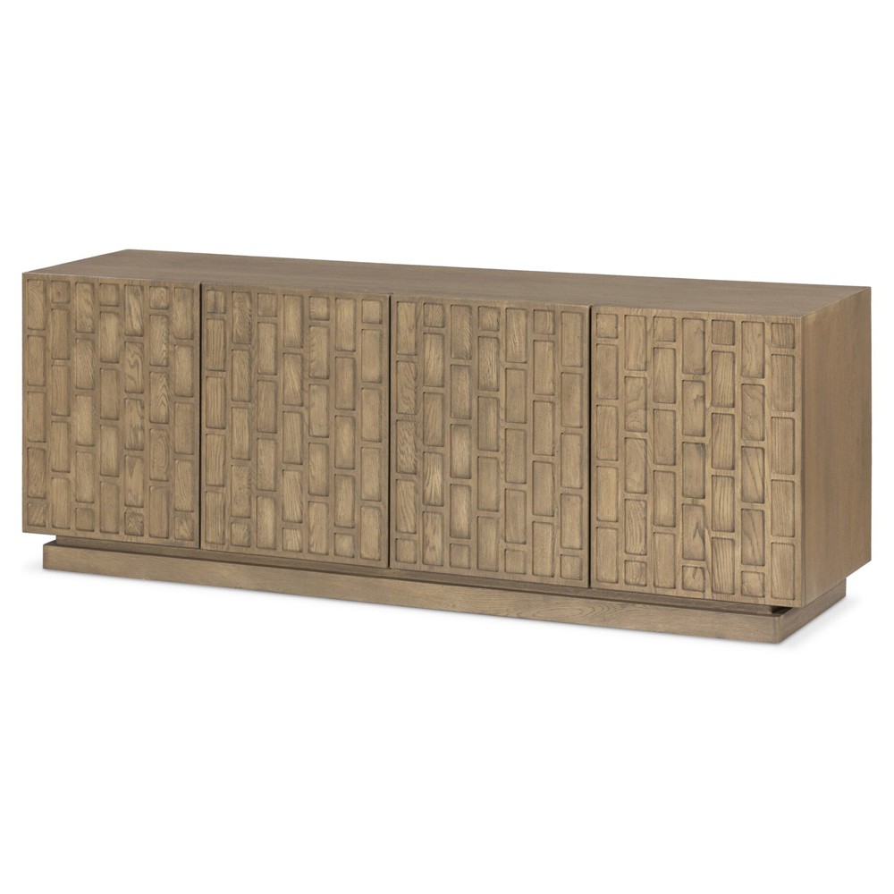 Asbury Rustic Lodge Light Washed Oak Media Console - 72"|