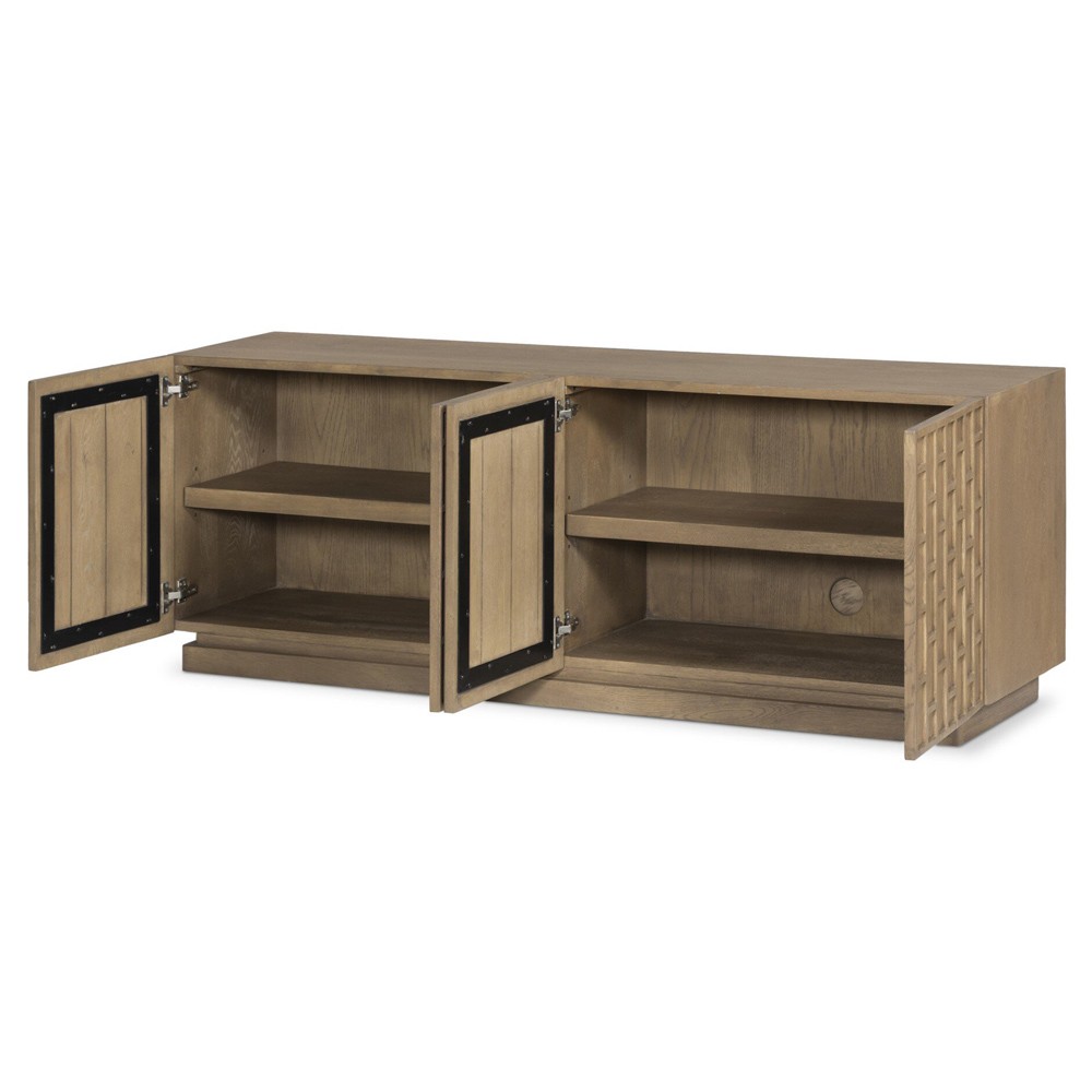 Asbury Rustic Lodge Light Washed Oak Media Console - 72"|