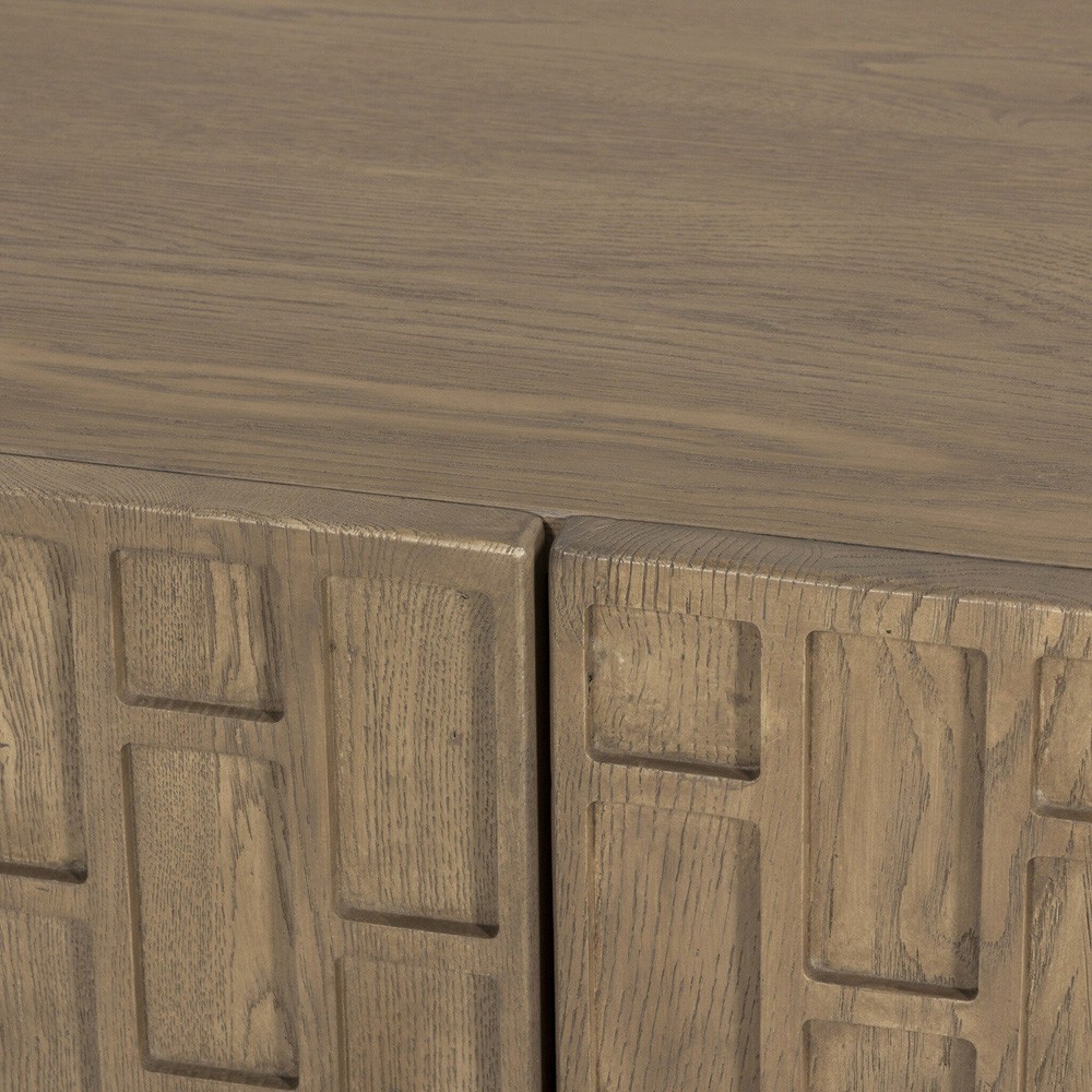 Asbury Rustic Lodge Light Washed Oak Media Console - 72"|