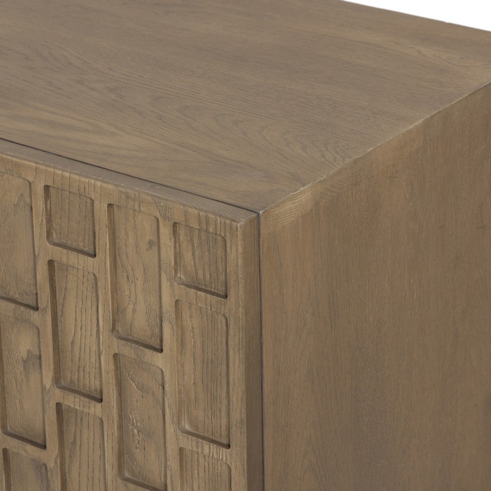 Asbury Rustic Lodge Light Washed Oak Media Console - 72"|