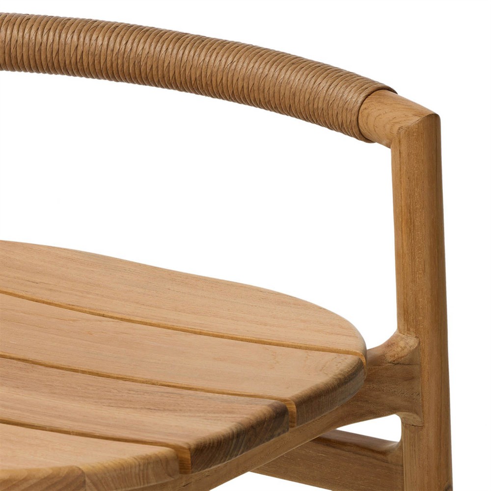 Blaise Coastal Beach Brown Teak Outdoor Counter Stool|