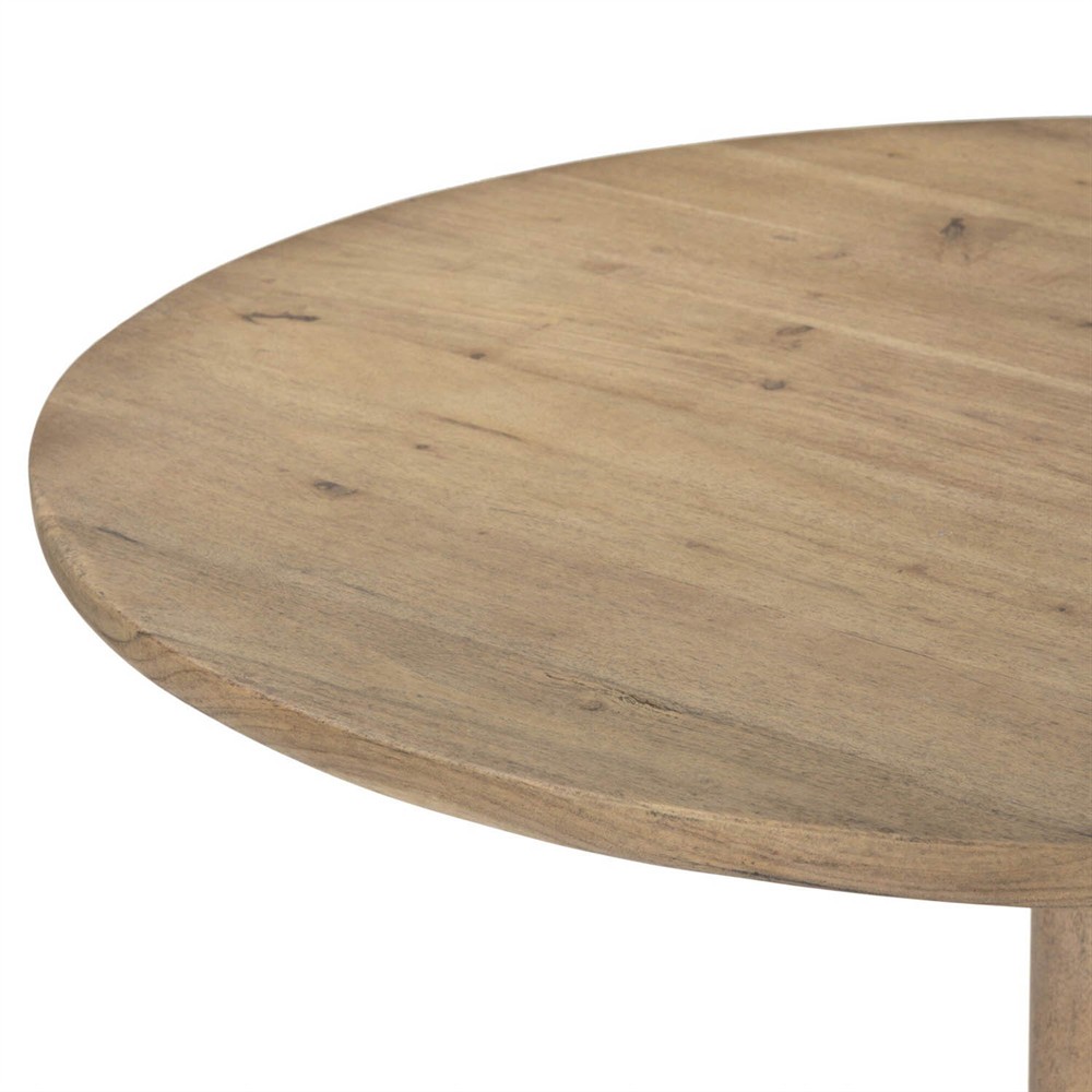 Duke Updated Traditional Light Reclaimed Wood Round Bistro Table - 33"|