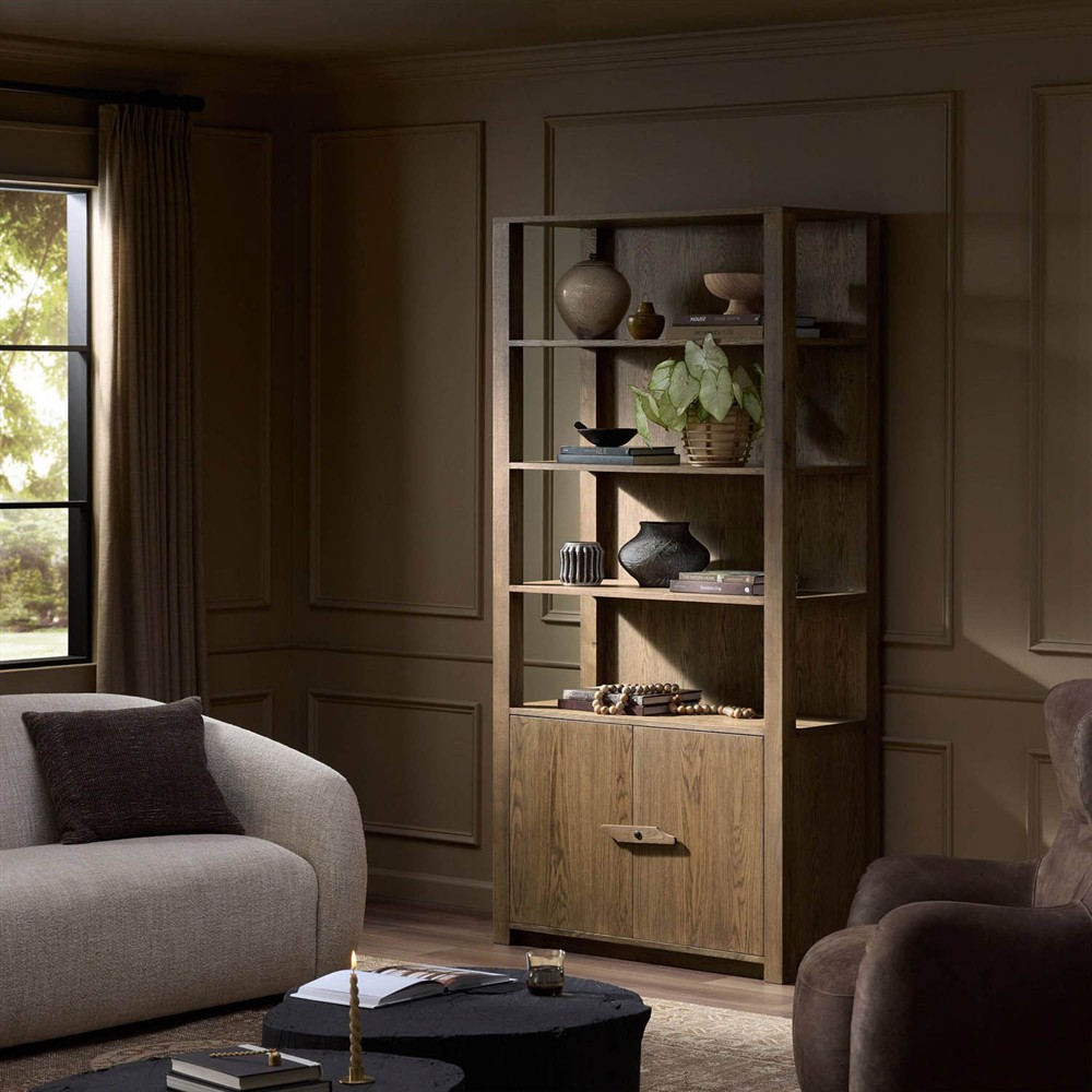 Bedford Rustic Lodge Natural Oak Bookcase|