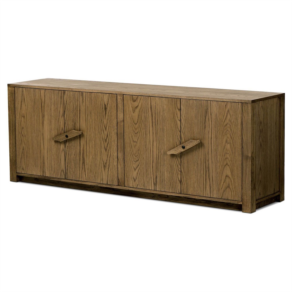 Bedford Rustic Lodge Natural Oak Media Console - 78"|