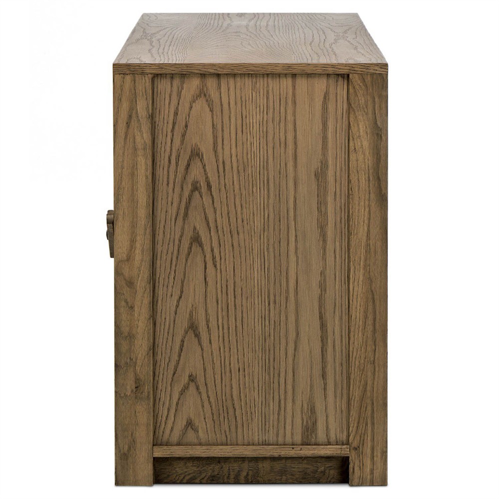 Bedford Rustic Lodge Natural Oak Media Console - 78"|