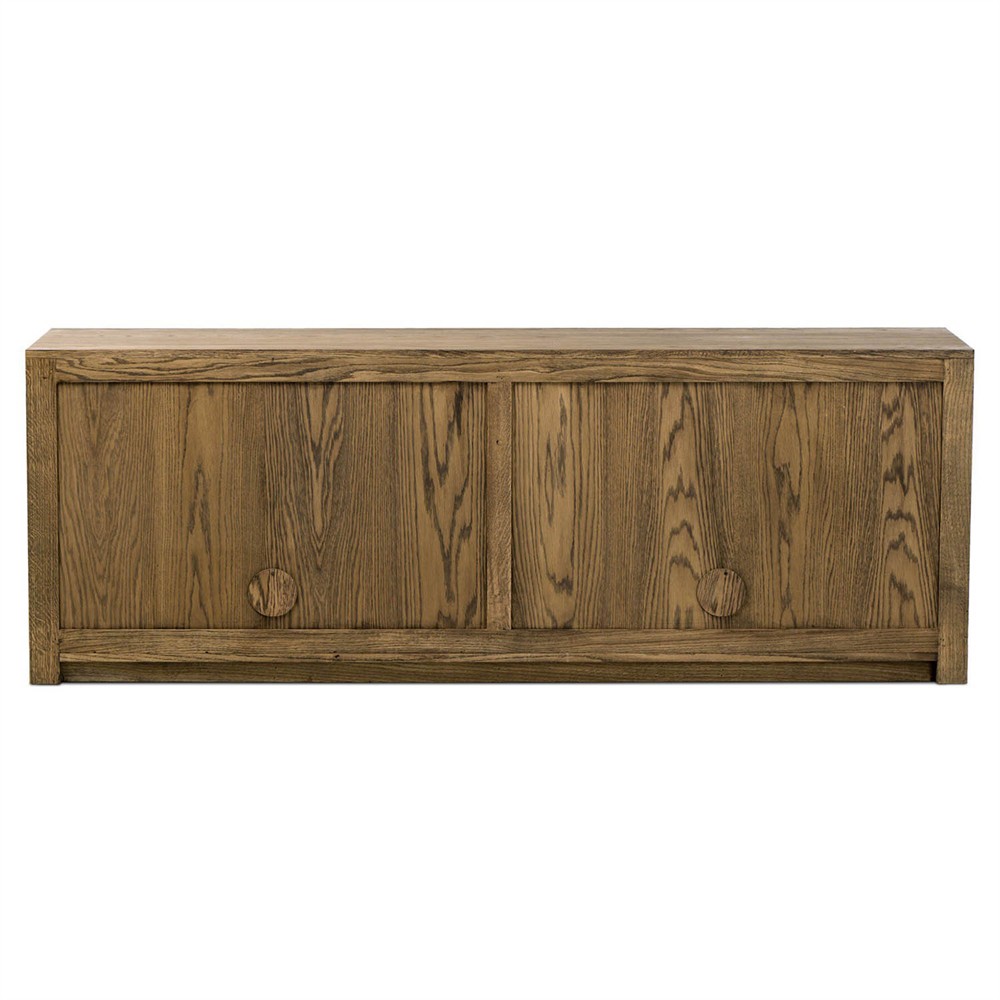 Bedford Rustic Lodge Natural Oak Media Console - 78"|