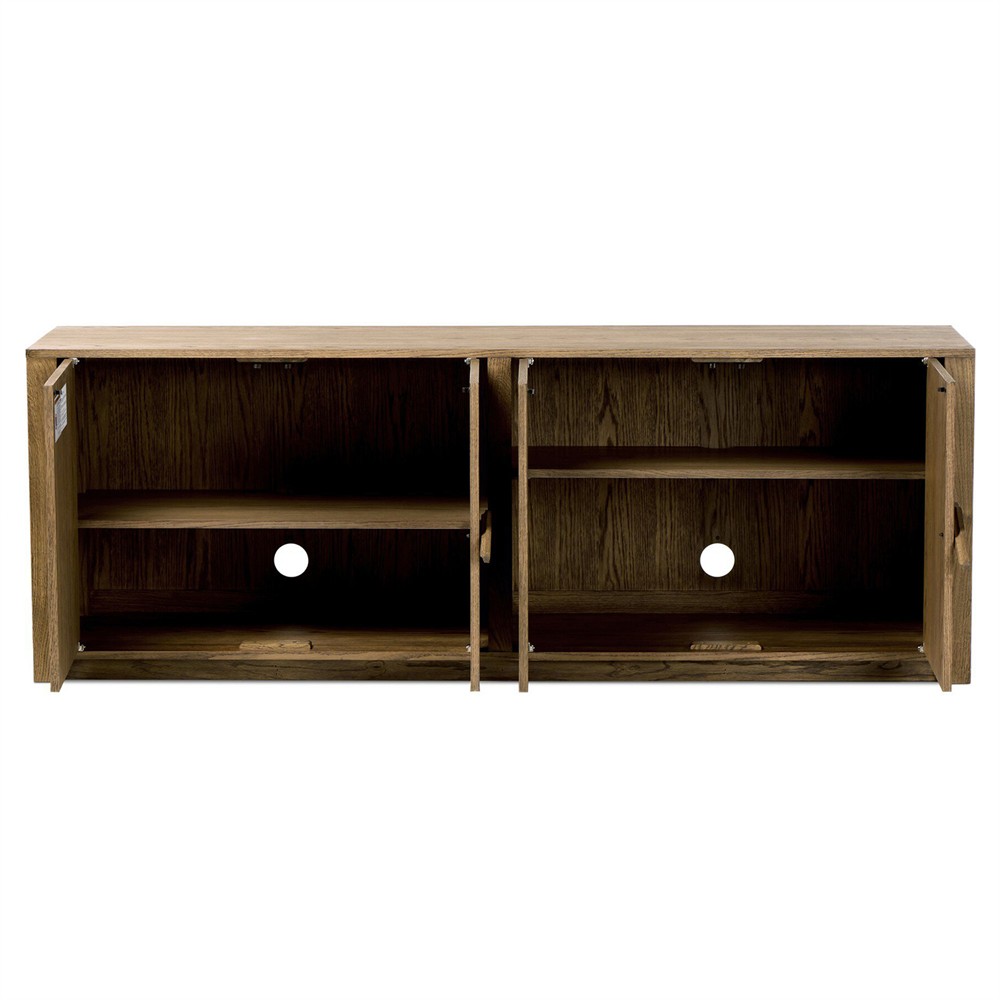 Bedford Rustic Lodge Natural Oak Media Console - 78"|
