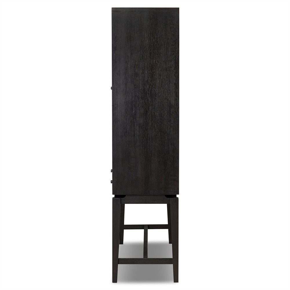 Lalaine Rustic Lodge Black Oak Display Case|