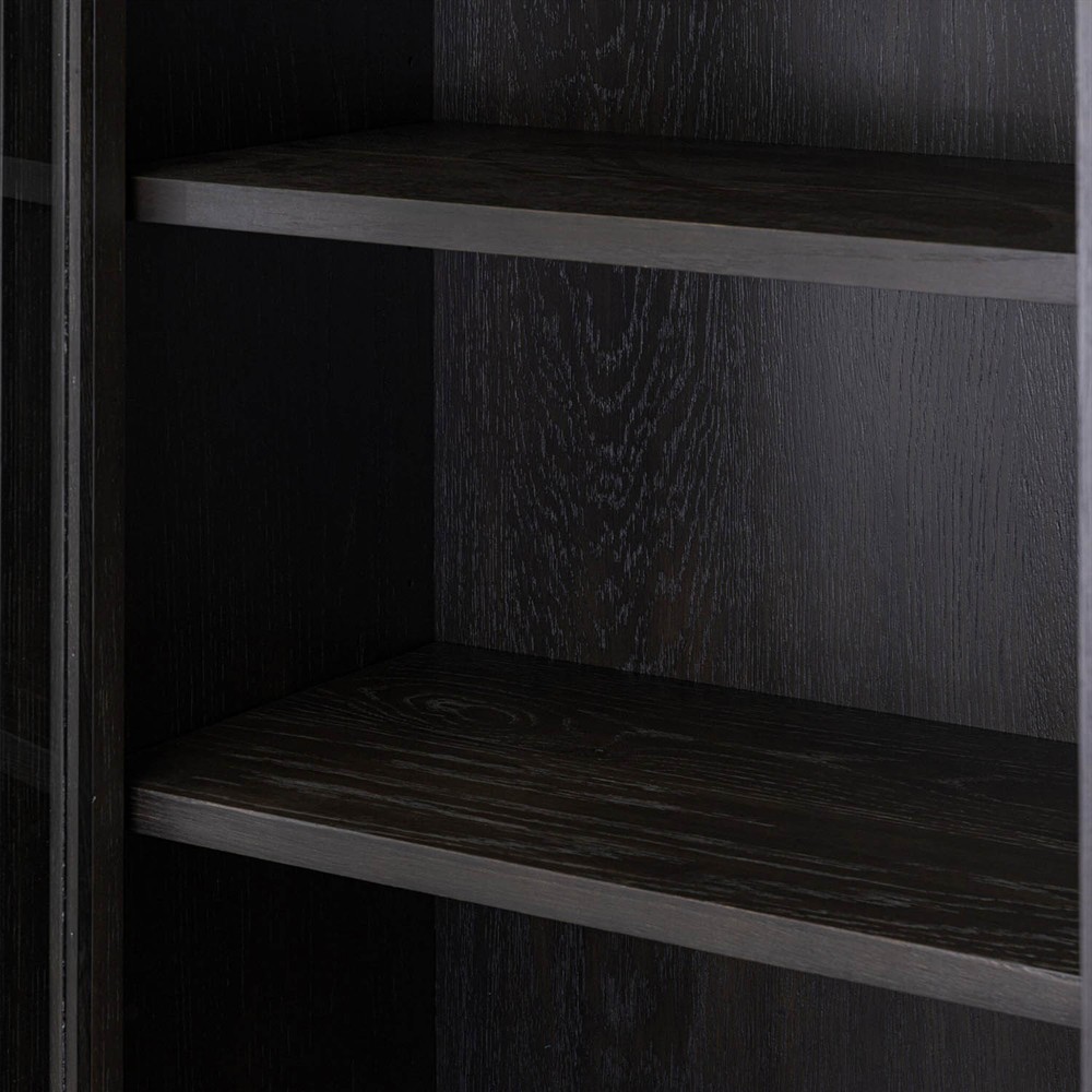 Lalaine Rustic Lodge Black Oak Display Case|