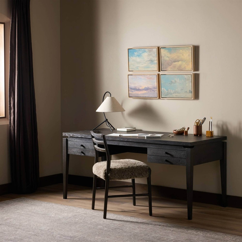Lalaine Modern Classic Black Oak Desk|