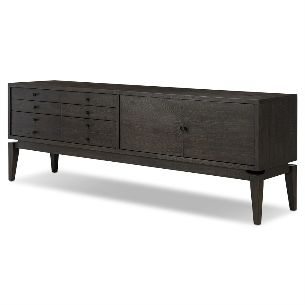 Lalaine Modern Classic Black Oak Media Console - 84"|