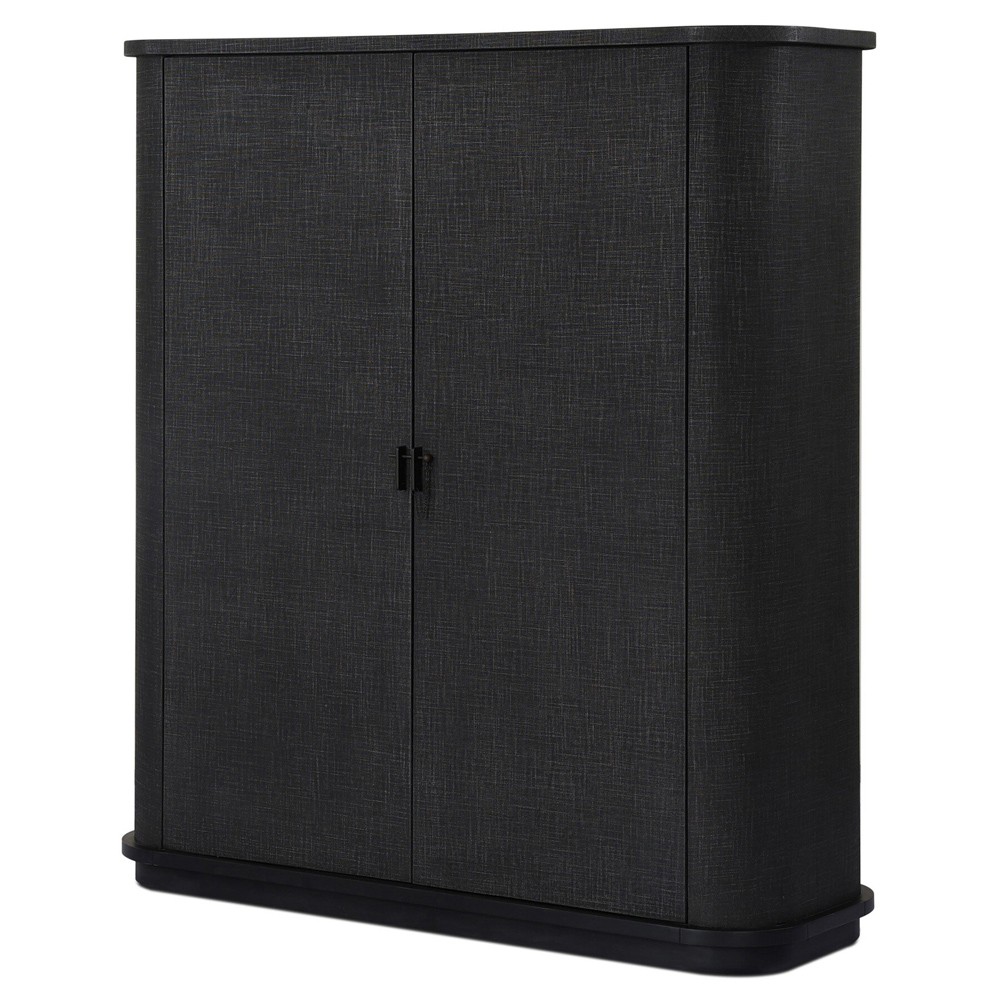 Berlin Modern Classic Black Painted Linen Cabinet|