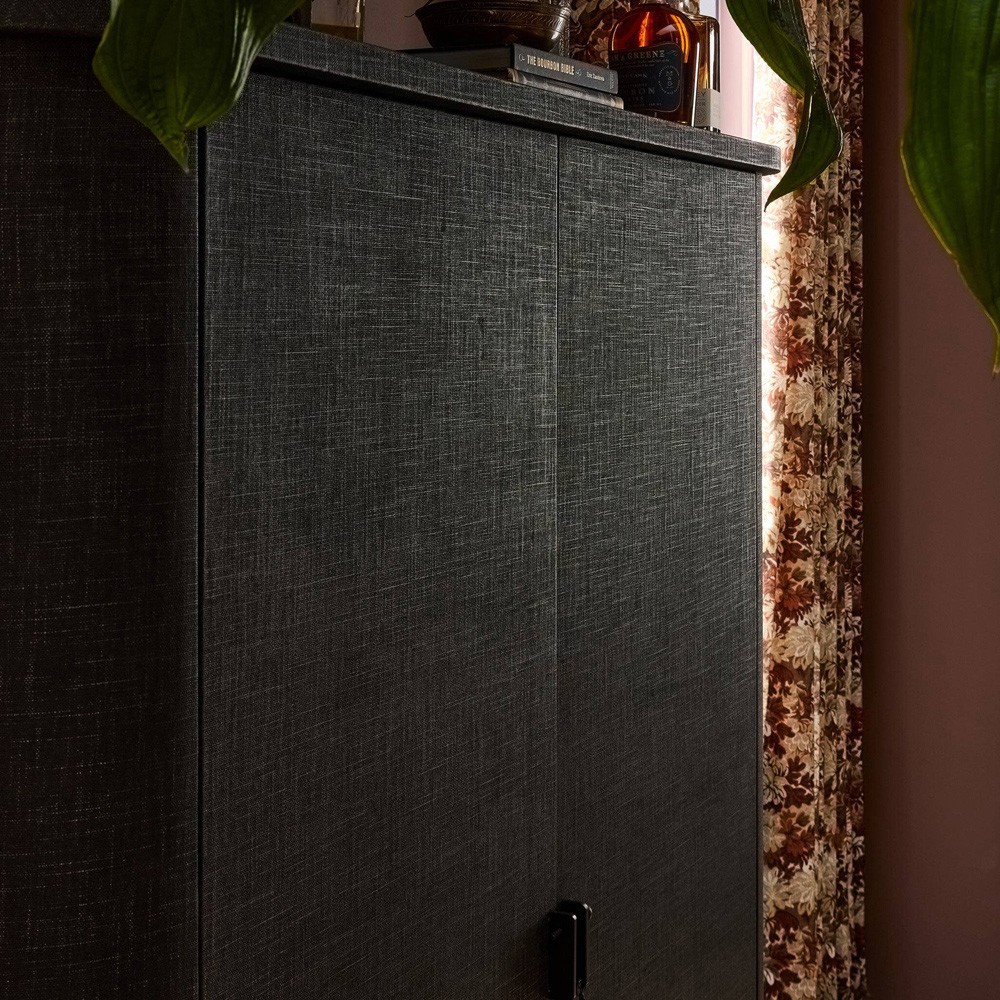 Berlin Modern Classic Black Painted Linen Cabinet|
