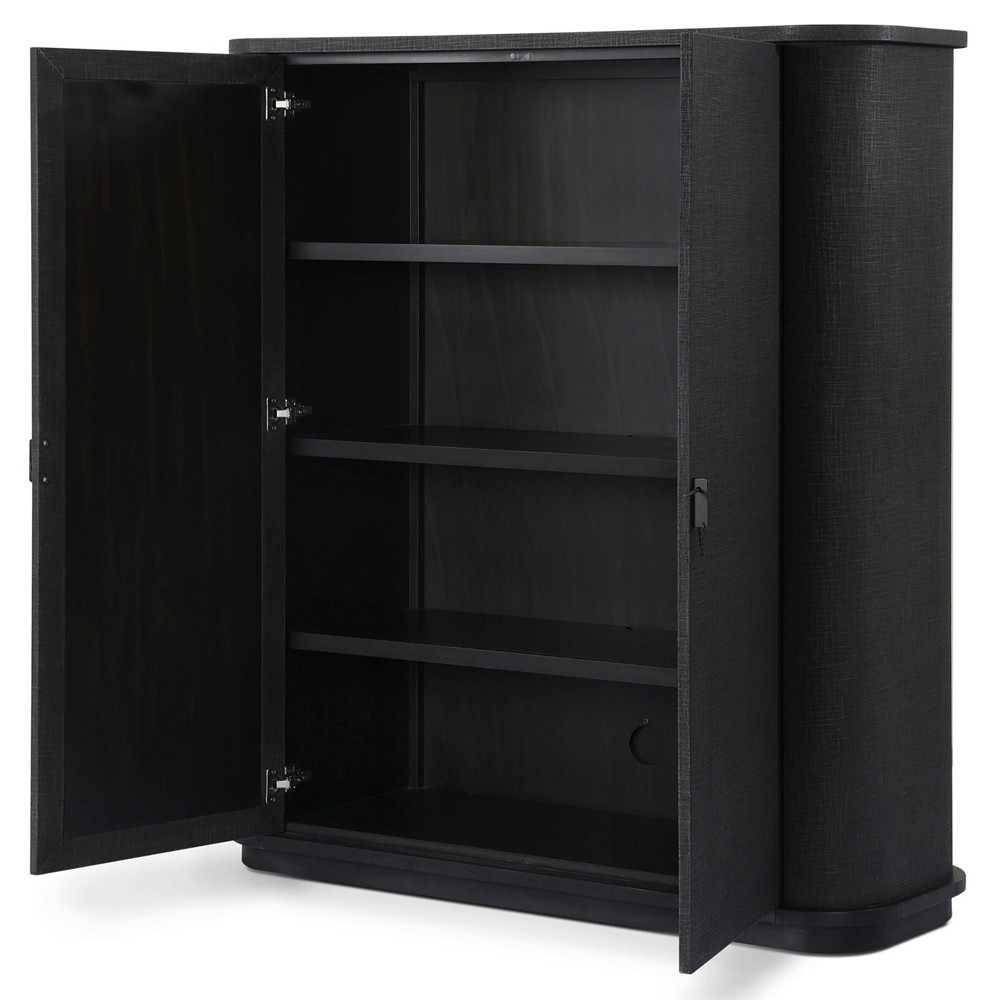 Berlin Modern Classic Black Painted Linen Cabinet|