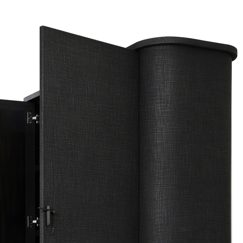 Berlin Modern Classic Black Painted Linen Cabinet|