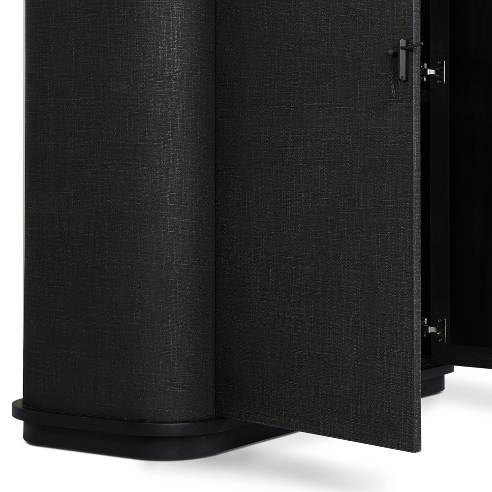 Berlin Modern Classic Black Painted Linen Cabinet|