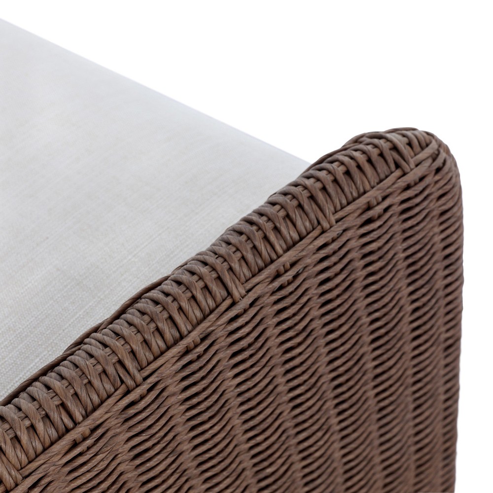 Heather Coastal Beach Brown Woven Outdoor Lounge Chair|