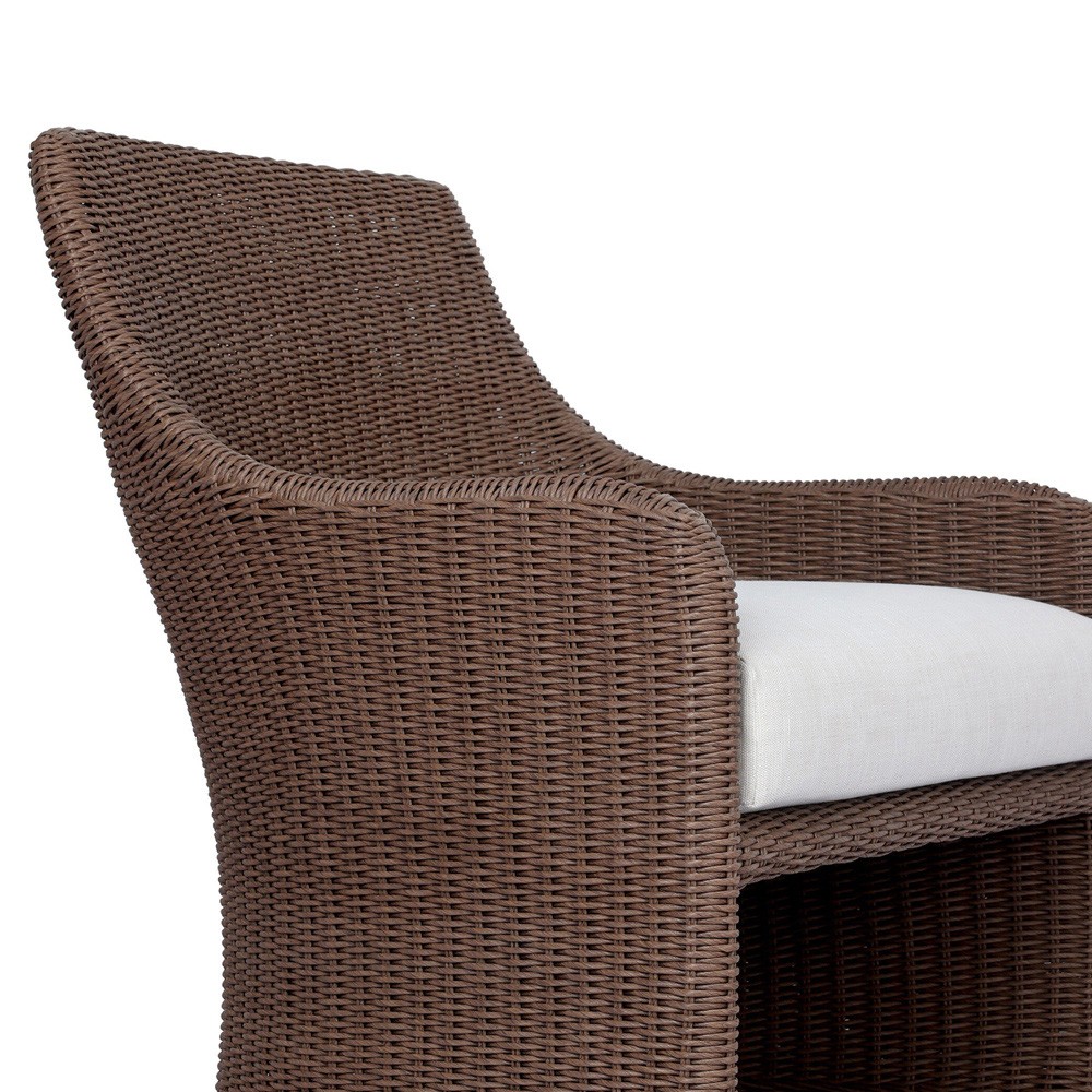 Heather Coastal Beach Brown Woven Outdoor Lounge Chair|