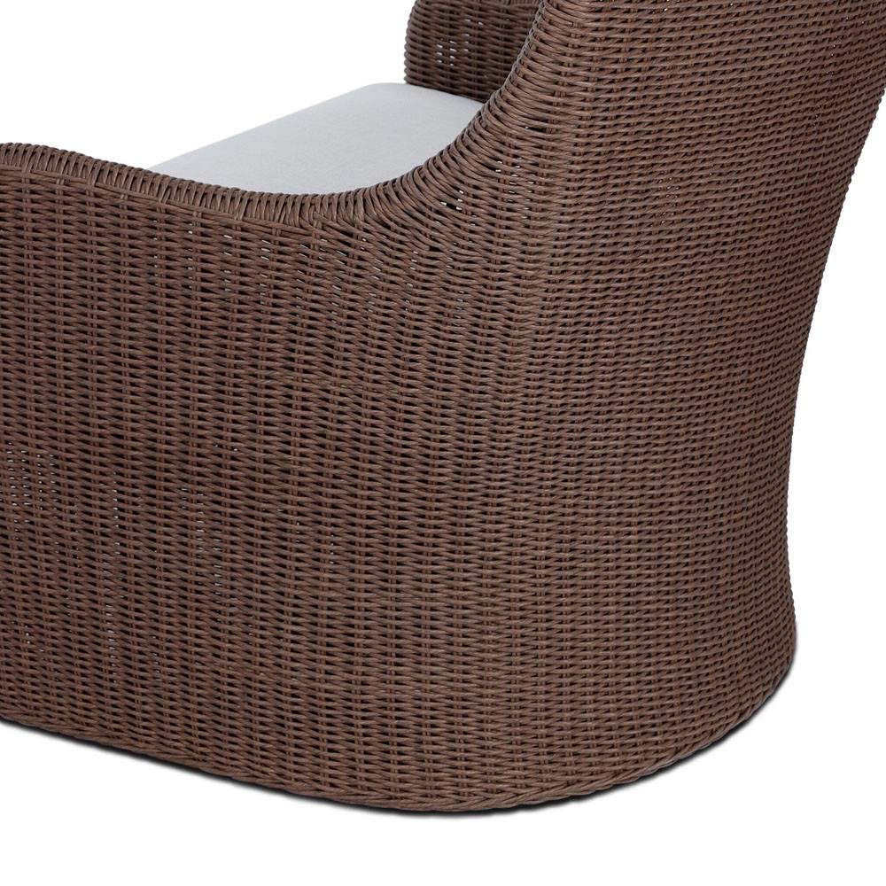 Heather Coastal Beach Brown Woven Outdoor Lounge Chair|