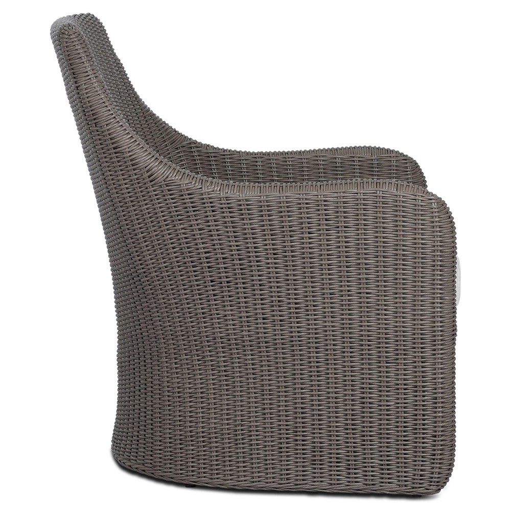 Heather Coastal Beach Vintage Taupe Woven Outdoor Lounge Chair|