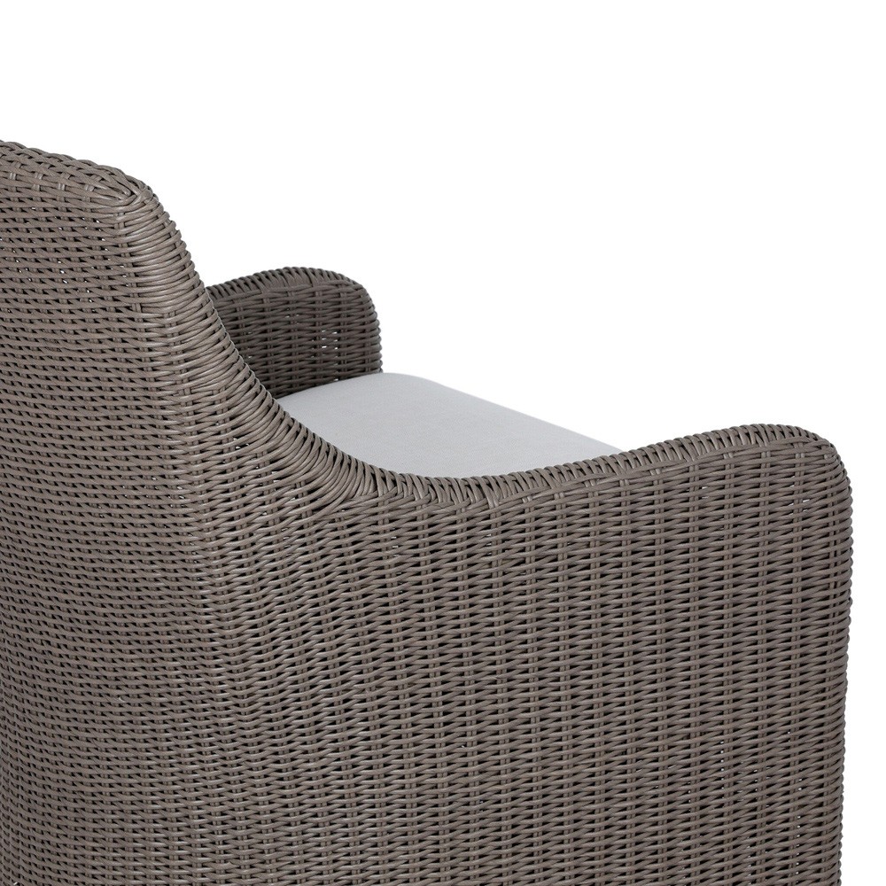 Heather Coastal Beach Vintage Taupe Woven Outdoor Lounge Chair|