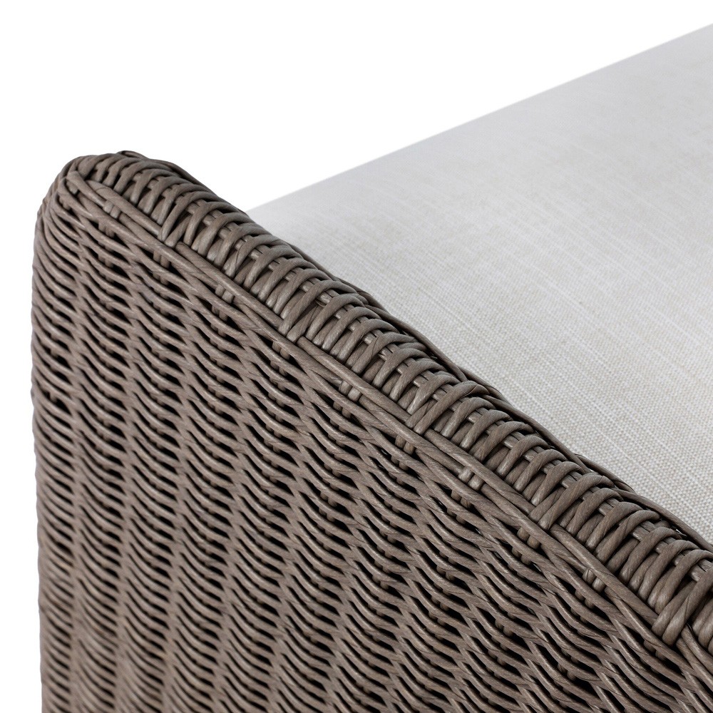 Heather Coastal Beach Vintage Taupe Woven Outdoor Lounge Chair|