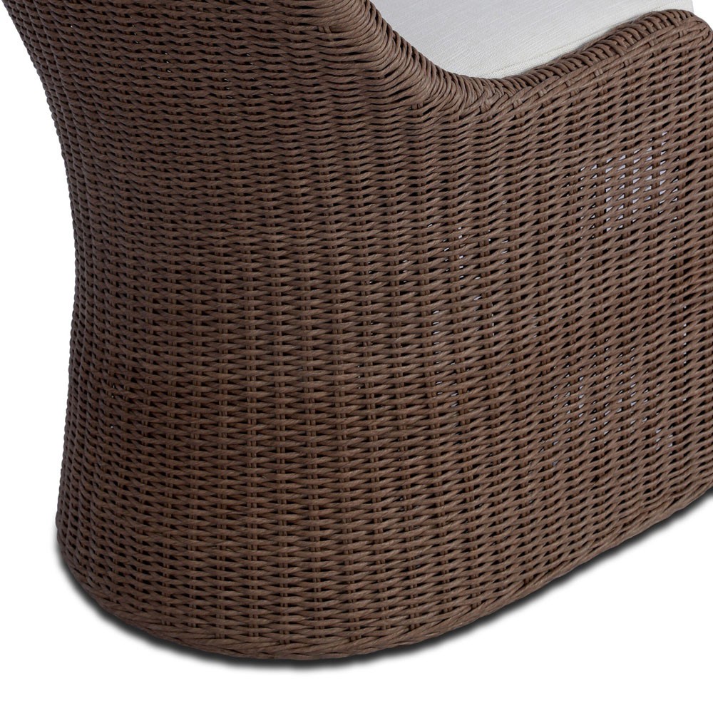 Heather Coastal Beach Brown Woven Outdoor Dining Chair|