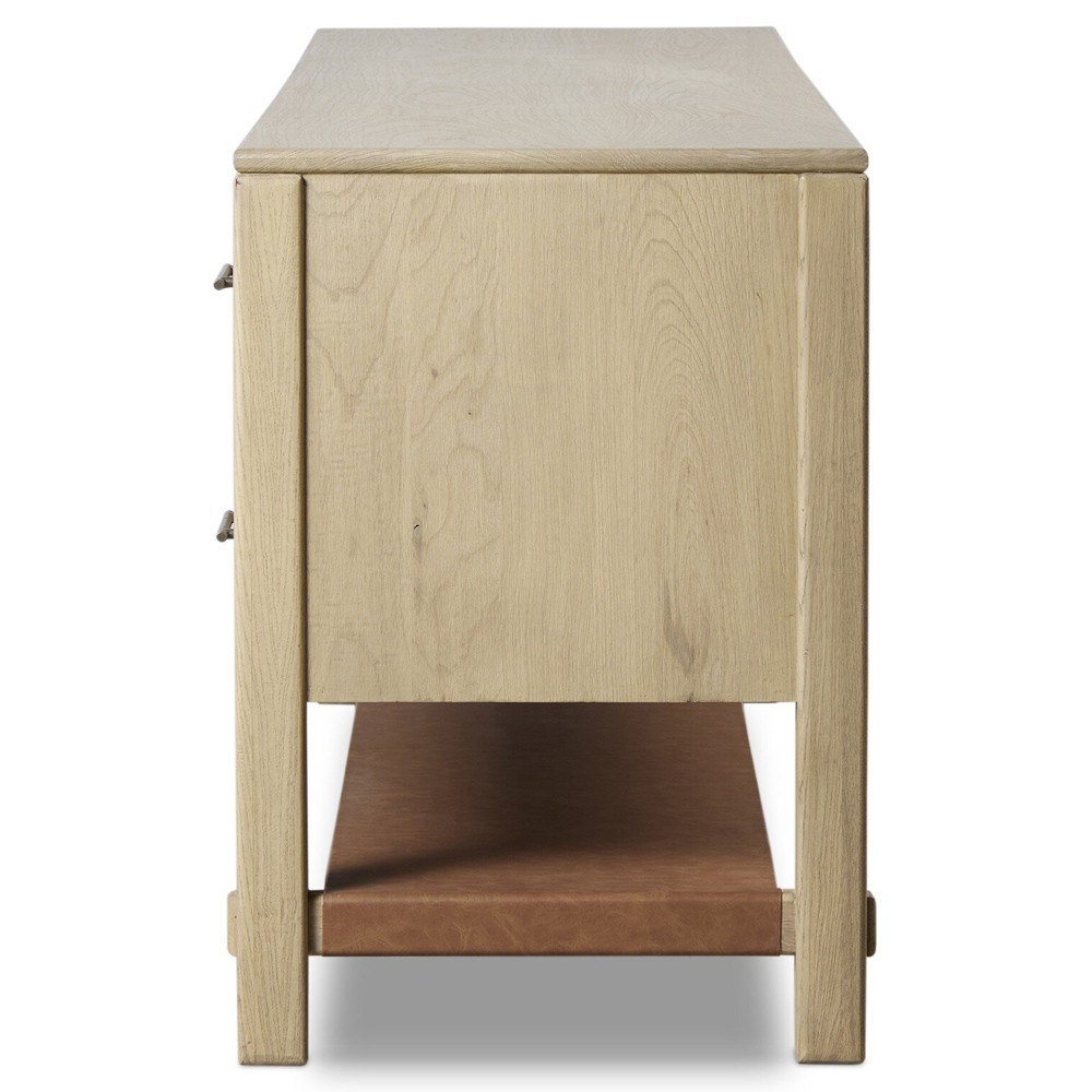 Blake Modern Classic Light Wash Wood Media Console - 80"|