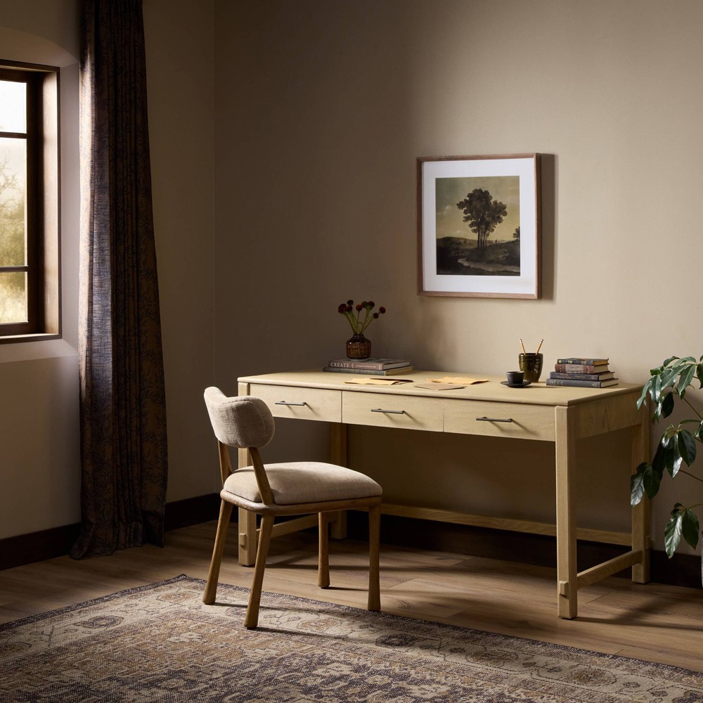 Blake Modern Classic Light Wash Wood Writing Desk|