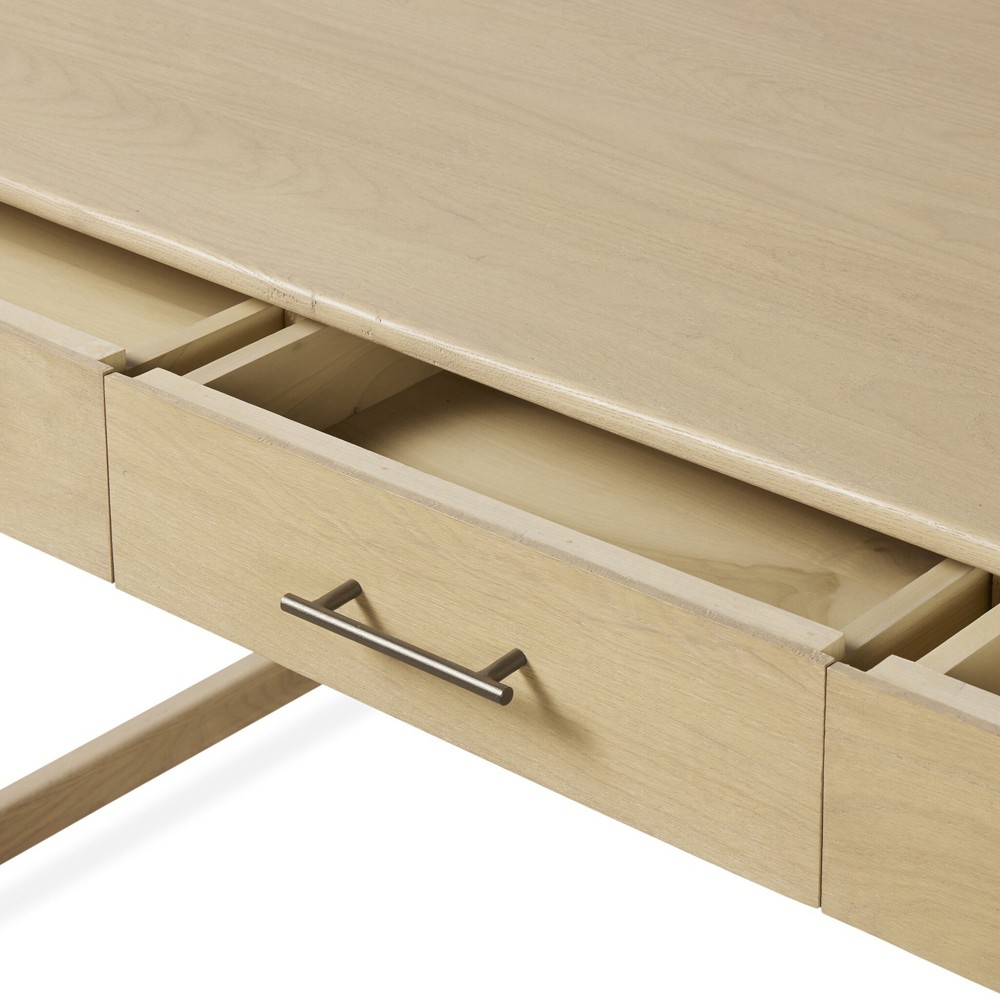 Blake Modern Classic Light Wash Wood Writing Desk|