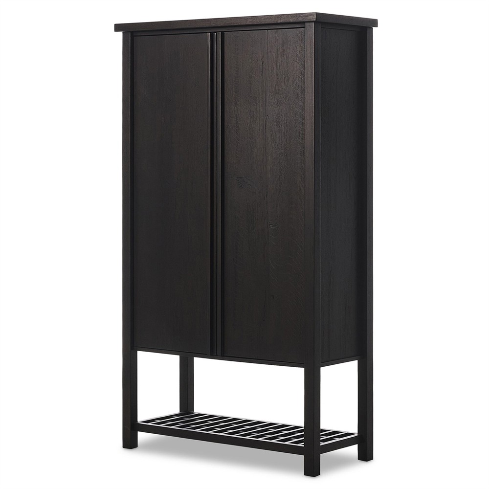 Dalton Rustic Lodge Smoked Black Oak Cabinet|