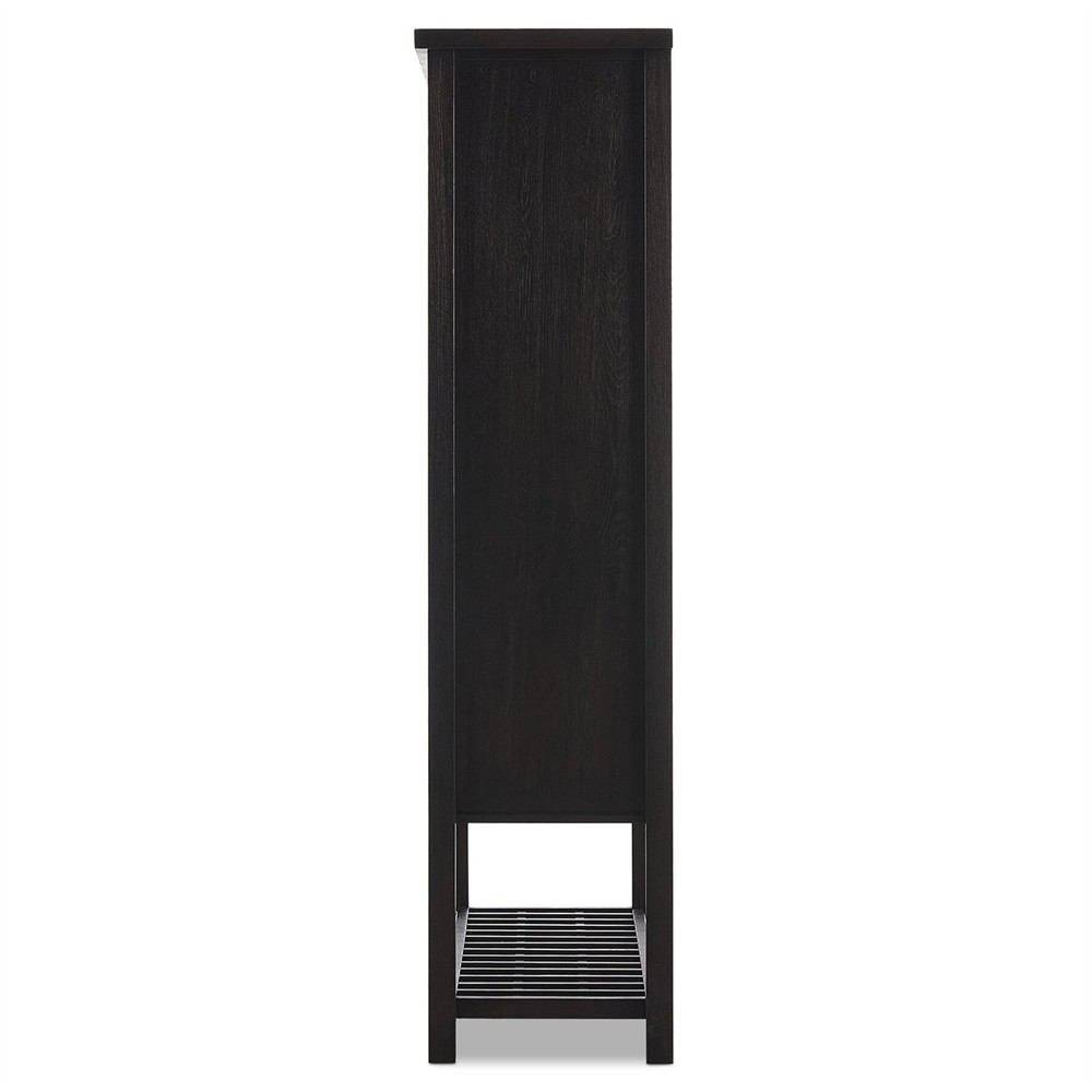 Dalton Rustic Lodge Smoked Black Oak Cabinet|